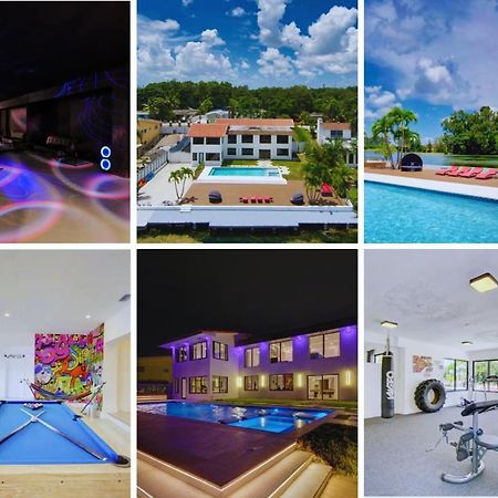 Luxe Waterfront Mansion W Private Nightclub, Cinema, Game Room, Gym & Pool 迈阿密 外观 照片